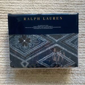 Ralph Lauren Francois Duvet Cover 100% Cotton Navy NWT Full/Queen